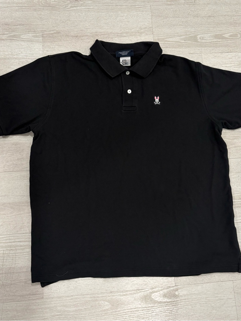 Psycho Bunny Men’s Classic Pique Black Polo Shirt SIZE XXL or size 8